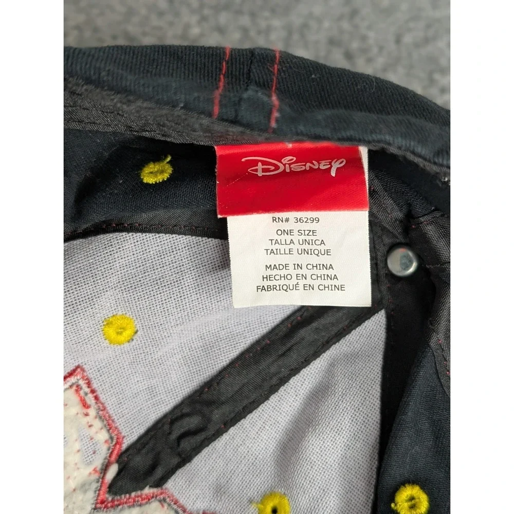 Disney Mickey Mouse Kids One Size Snapback Hat‎ Red Black Embroidered Signature